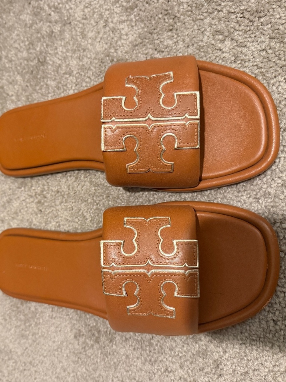 Tory Burch Brown Leather Slip-Ons